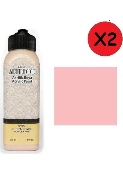 Akrilik Boya 140 ml Pudra Pembe 2 Adet