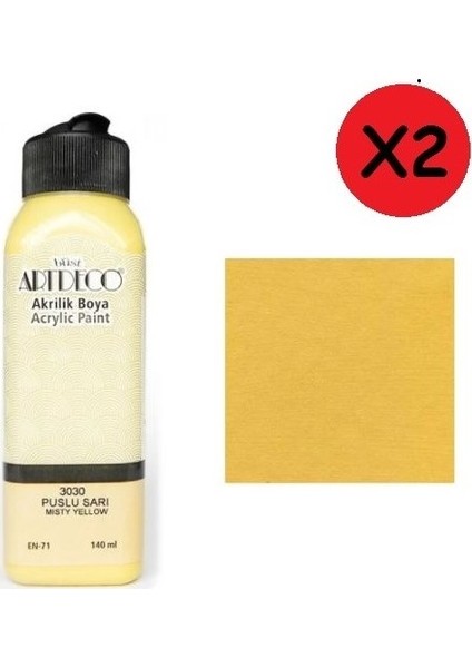 Akrilik Boya 140 ml Puslu Sarı 2 Adet