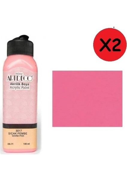 Akrilik Boya 140 ml Sıcak Pem. Y-070R-3017 2 Adet