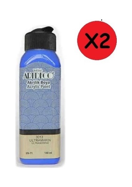 Akrilik Boya 140 ml Ultramarin 2 Adet