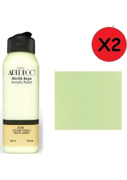 Akrilik Boya 140 ml Üzüm Yeşili 2 Adet