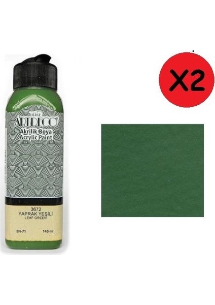 Akrilik Boya 140 ml Yaprak Yeşil Y070R3672 2 Adet