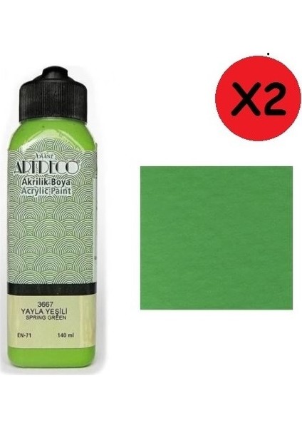 Akrilik Boya 140 ml Yayla Yeşili 2 Adet