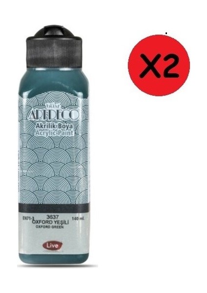 Akrilik Boya 140ml Oxford Yeşili 3637 2 Adet