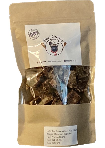 Dana Küp Ciğer 1x1 Köpek Ödülü %100 Doğal Naturel 50GR