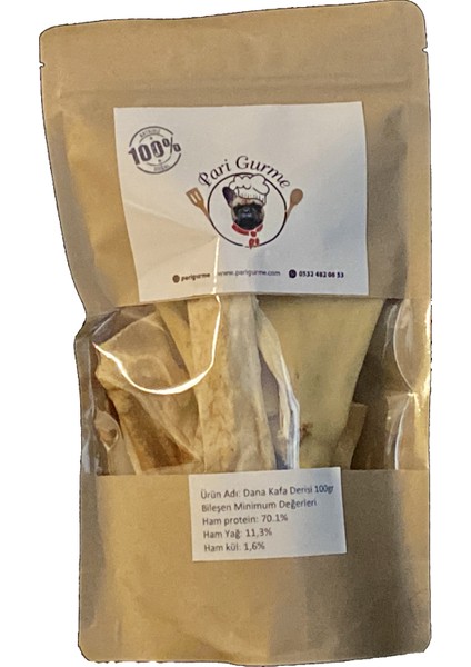 Dana Kafa Derisi Köpek Ödülü %100 Doğal Naturel 50GR