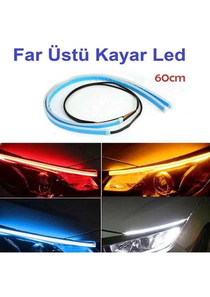 Selamlamalı Kayar LED Ince Far Içi Far 60 cm - Renk Seçenekli