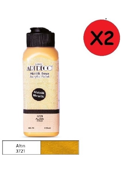Akrilik Boya 140 ml Metalik Altın 071R-3721 2 Adet
