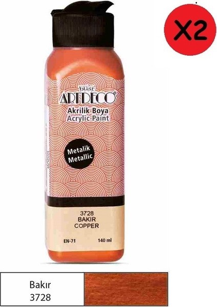 Akrilik Boya 140 ml Metalik Bakır 071R-3728 2 Adet