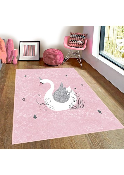 Bebişim Kuğu Desenli Bİ183 Çocuk Odası Halısı