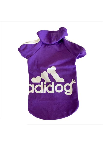 Adidog Purple Hoodie Kapşonlu Sweatshirt Orta ve Büyük Irklar Için