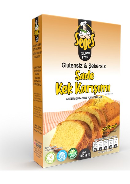 Glutensiz Kek Karışımı Sade 250G