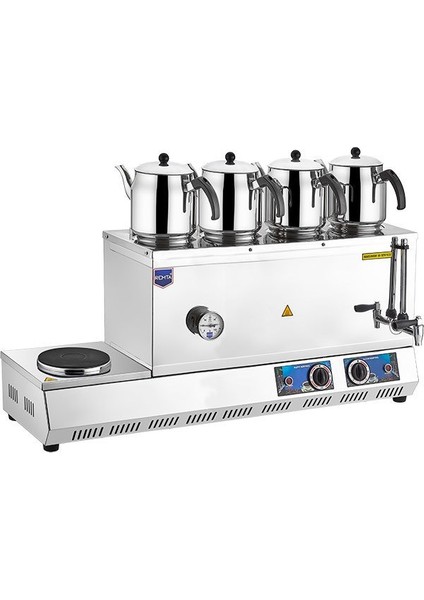 85 Model Dört Demlikli Elektrikli 43 Lt Çay Ocağı + 4 Adet Demlik