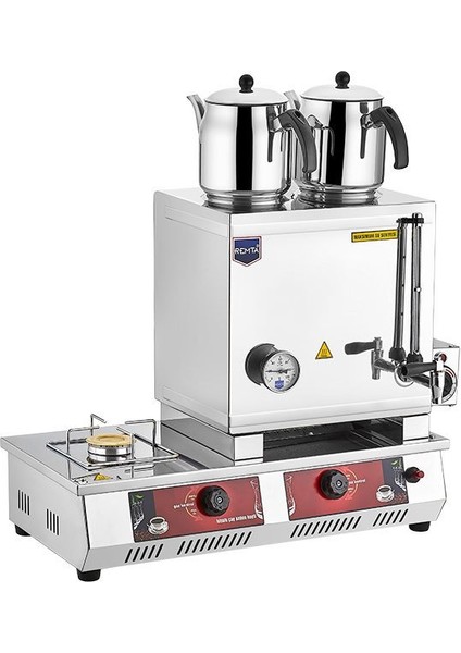 30 Model Çift Demlikli Doğalgazlı Çay Ocağı 23 Lt + 2 Adet Demlik
