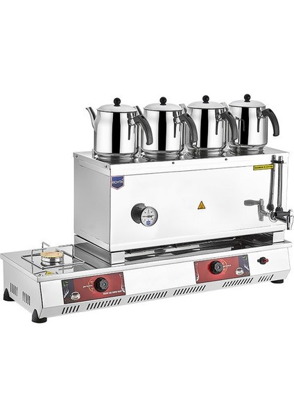 85 Model Dört Demlik Doğalgazlı Çay Ocağı 58 Lt + 4 Adet Demlik