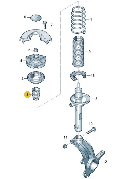Golf Jetta Caddy Passat Ön Amortisör (Takozu) Dayanma Tamponu [1K0412303E] fiyatları