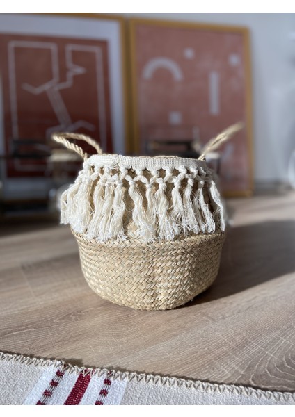 Makromeli Small Boy Katlanabilir Hasır Sepet / Saksılık 25X25CM