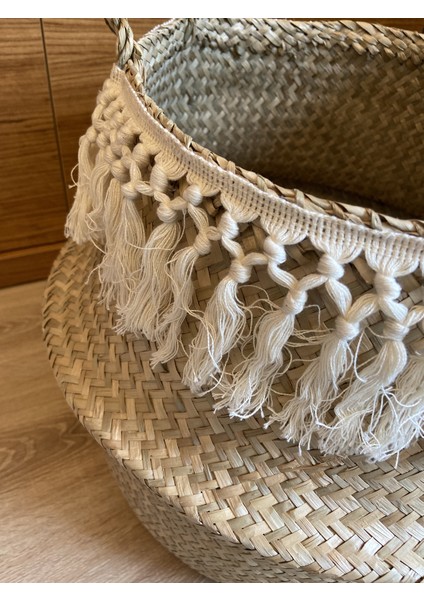 Makromeli x Large Boy Katlanabilir Hasır Sepet / Saksılık 40X36CM fiyatları