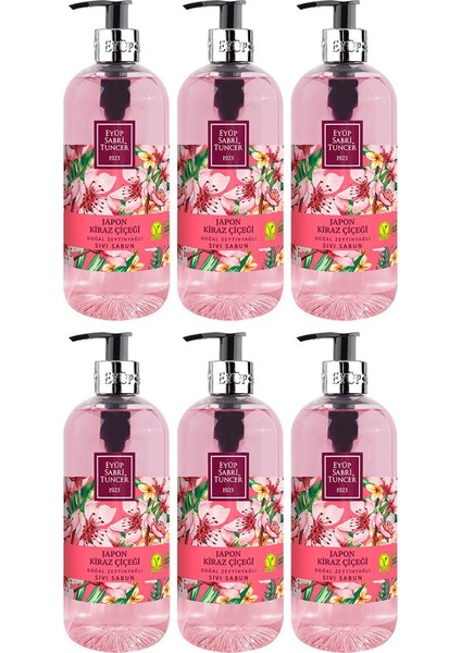 japon Kiraz Çiçeği Doğal Zeytinyağlı Sıvı Sabun 500 ml - 6 Adet