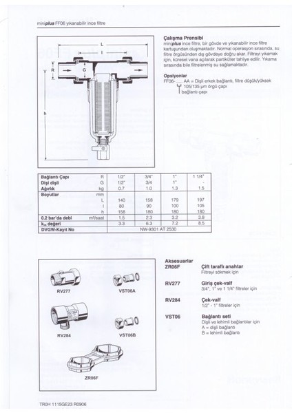 FF06-3/4 Aam Komple Pirinç Sıcak Su Filtresi - 3/4''