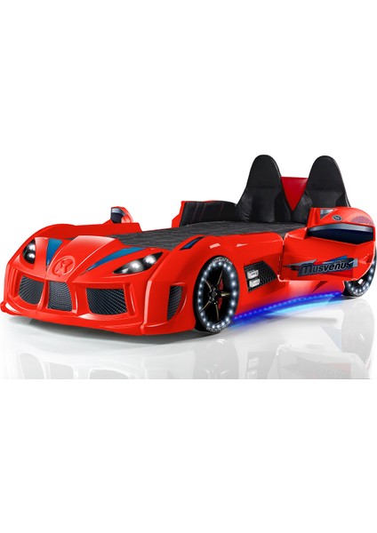 Formula Çocuk Odası Dolap Masa Audi Koltuklu Full Ledli Kırmızı Arabalı Yatak fiyatları