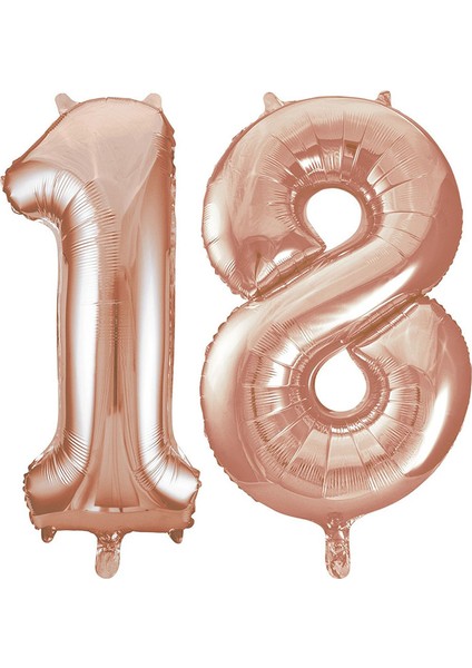 18.yaş Folyo Balon Seti Rose Gold 40 cm