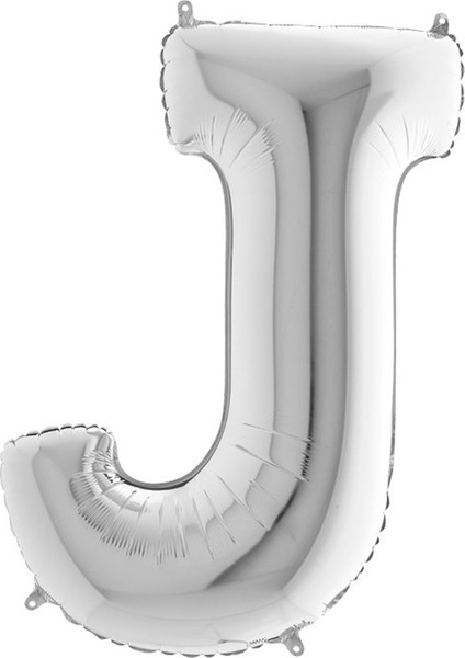 J Harf Grabo Gümüş Folyo Balon 102 cm modelleri