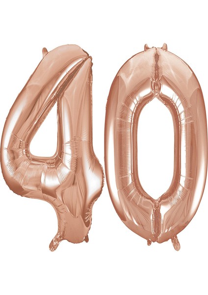 40.yaş Folyo Balon Seti Rose Gold 40 cm