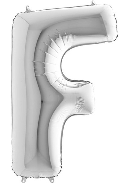 F Harf Grabo Gümüş Folyo Balon 102 cm