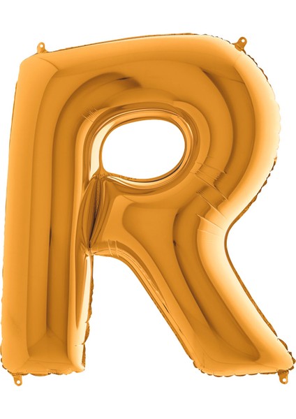R Harf Grabo Altın Folyo Balon 102 cm