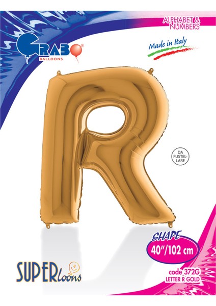 R Harf Grabo Altın Folyo Balon 102 cm fırsatları
