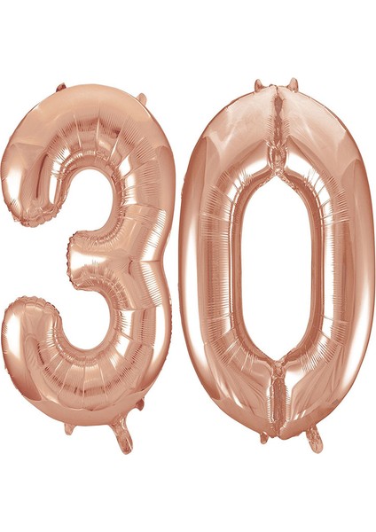 30.yaş Folyo Balon Seti Rose Gold 40 cm
