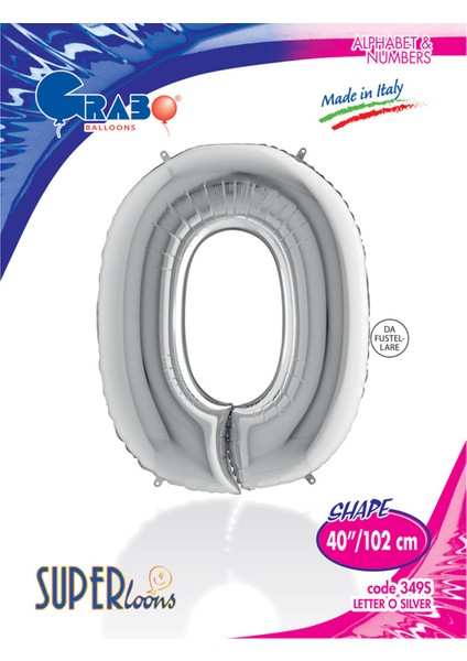 O Harf Grabo Gümüş Folyo Balon 102 cm fırsatları