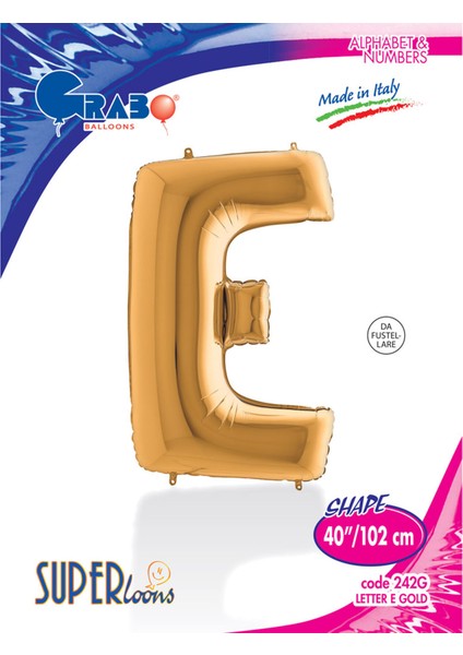 E Harf Grabo Altın Folyo Balon 102 cm fırsatları