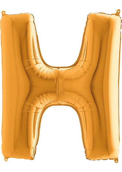 H Harf Grabo Altın Folyo Balon 102 cm