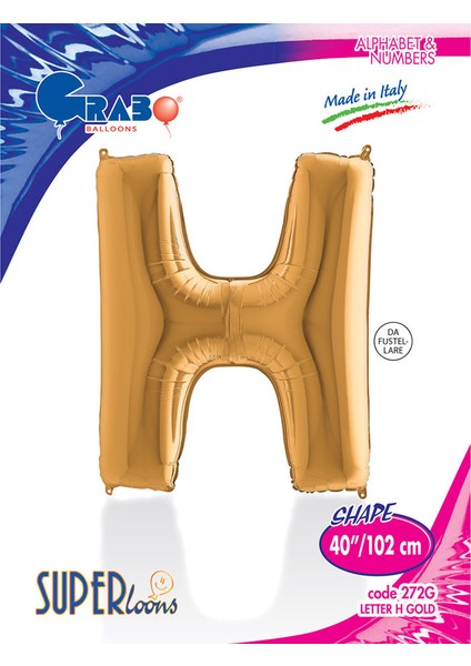 H Harf Grabo Altın Folyo Balon 102 cm fiyatları