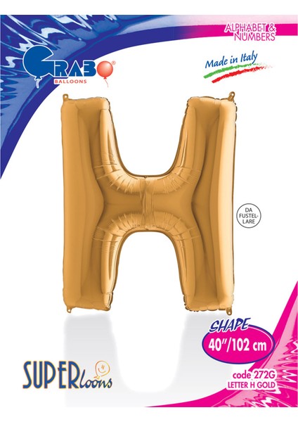H Harf Grabo Altın Folyo Balon 102 cm fırsatları