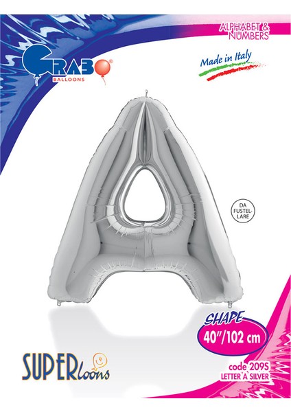 A Harf Grabo Gümüş Folyo Balon 102 cm fiyatları