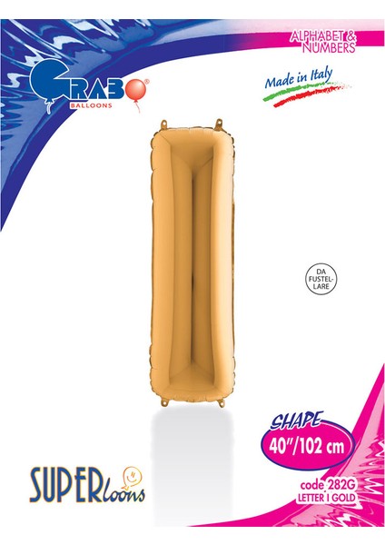 I Harf Grabo Altın Folyo Balon 102 cm fiyatları