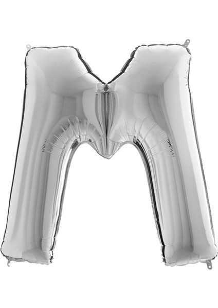 M Harf Grabo Gümüş Folyo Balon 102 cm modelleri