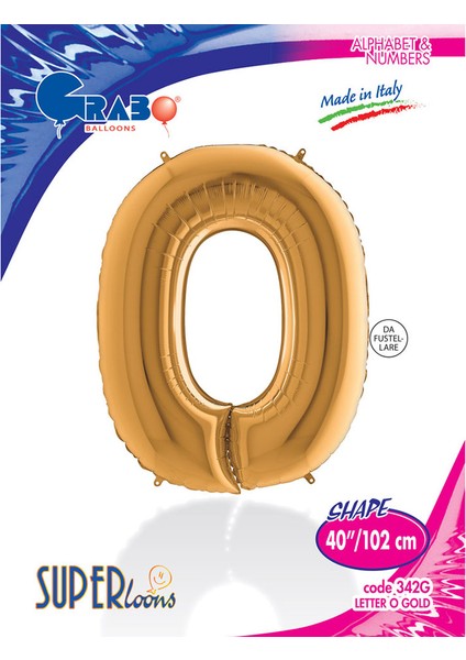 O Harf Grabo Altın Folyo Balon 102 cm fiyatları