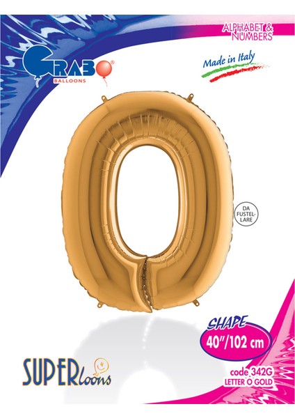 O Harf Grabo Altın Folyo Balon 102 cm fırsatları