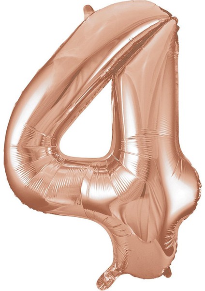 4 Rakam Rose Gold Folyo Balon 40 cm