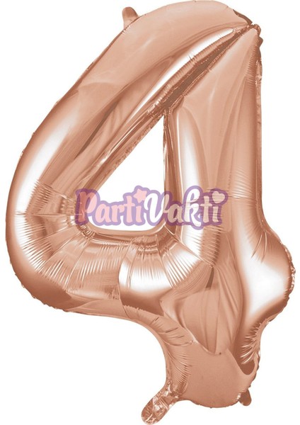 4 Rakam Rose Gold Folyo Balon 40 cm