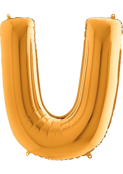 U Harf Grabo Altın Folyo Balon 102 cm