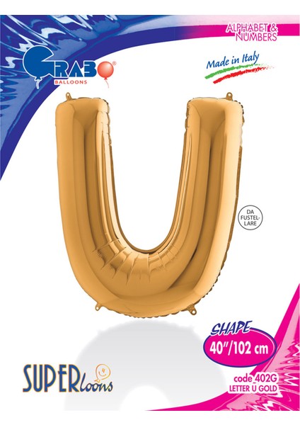 U Harf Grabo Altın Folyo Balon 102 cm fırsatları