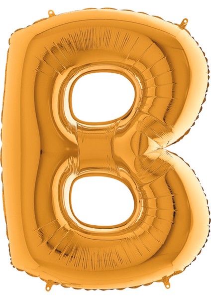 B Harf Grabo Altın Folyo Balon 102 cm