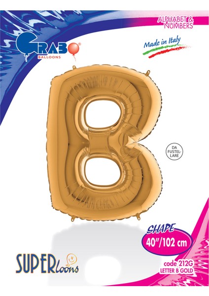 B Harf Grabo Altın Folyo Balon 102 cm fırsatları