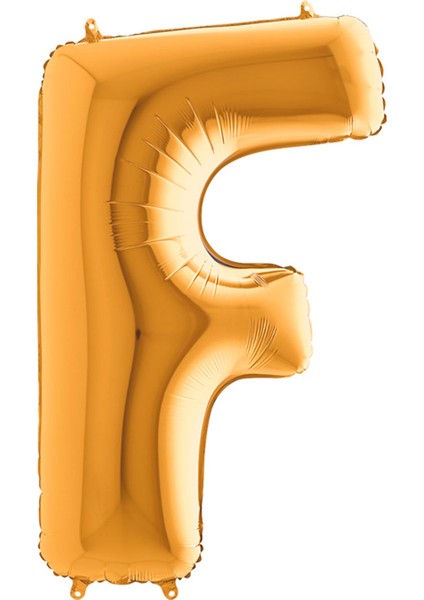 F Harf Grabo Altın Folyo Balon 102 cm