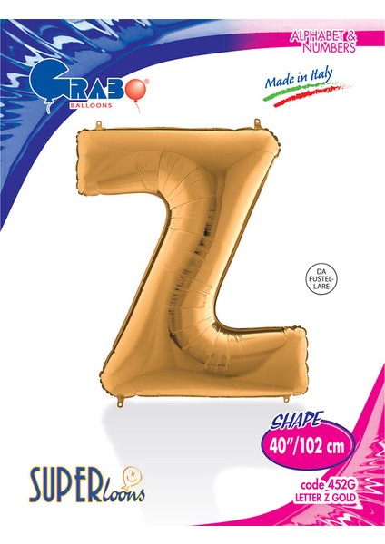Z Harf Grabo Altın Folyo Balon 102 cm fiyatları